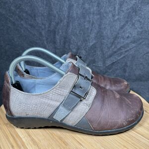 Naot‎ Tane Loafer Shoes Women Sz 9 EU 40 Brown Leather Comfort Buckle Strap